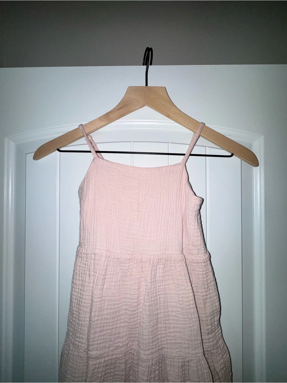 Girls' Pink Tiered Sundress - Lightweight Spaghetti Strap Dress